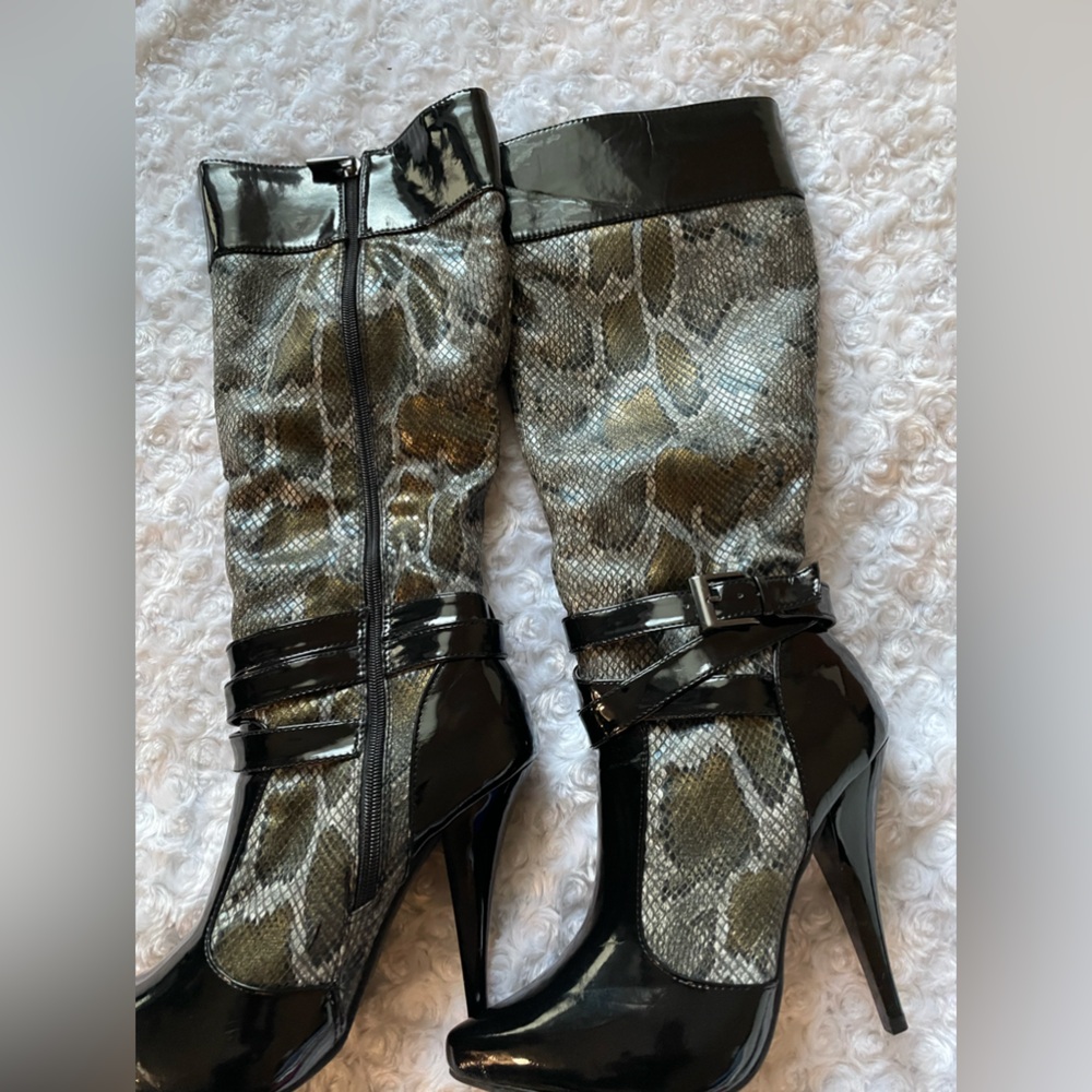 Knee High Snake Skin look Boots